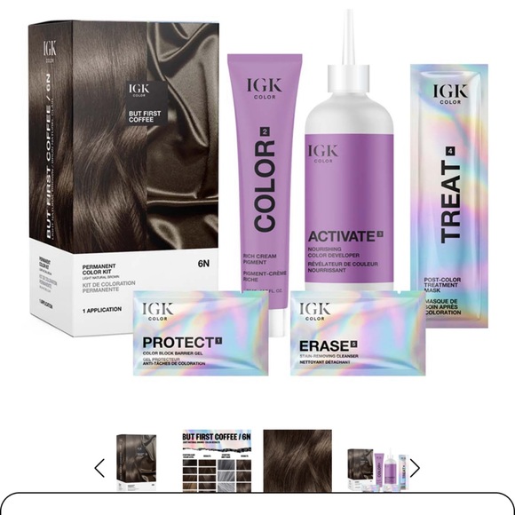 IGK Permanent Hair Color in a warm brown, has beautiful finish, shiny finish - Picture 2 of 4